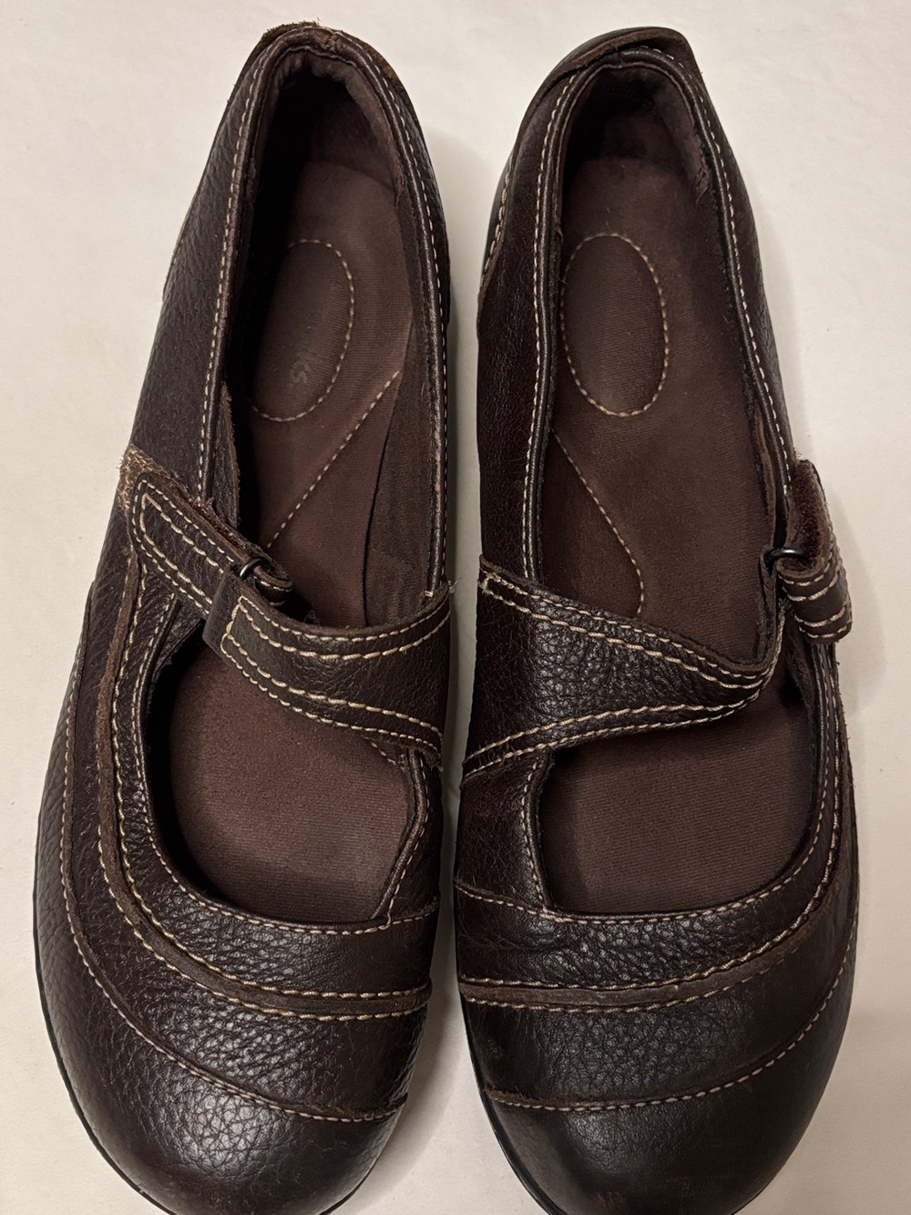 Clarks Bendables Ashland Avenue Brown Leather Mary Jane Flats 9.5 M